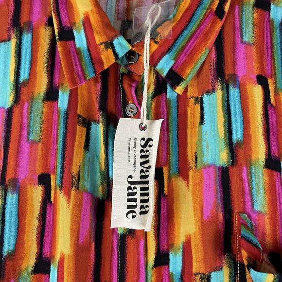 Savanna Jane Maxi Dress Women 1X Embroidered Tribal Southwest Boho Colorful NEW - Picture 9 of 16